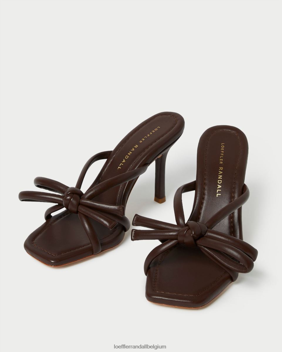 chaussures Loeffler Randall talon à nœud margi chocolat femmes 04V42L99