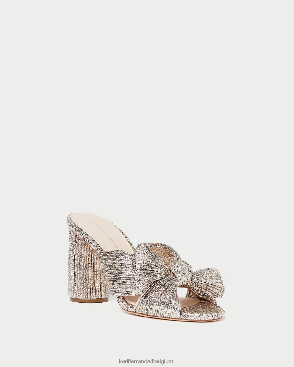 chaussures Loeffler Randall talon à nœud plissé Champagne femmes 04V42L69