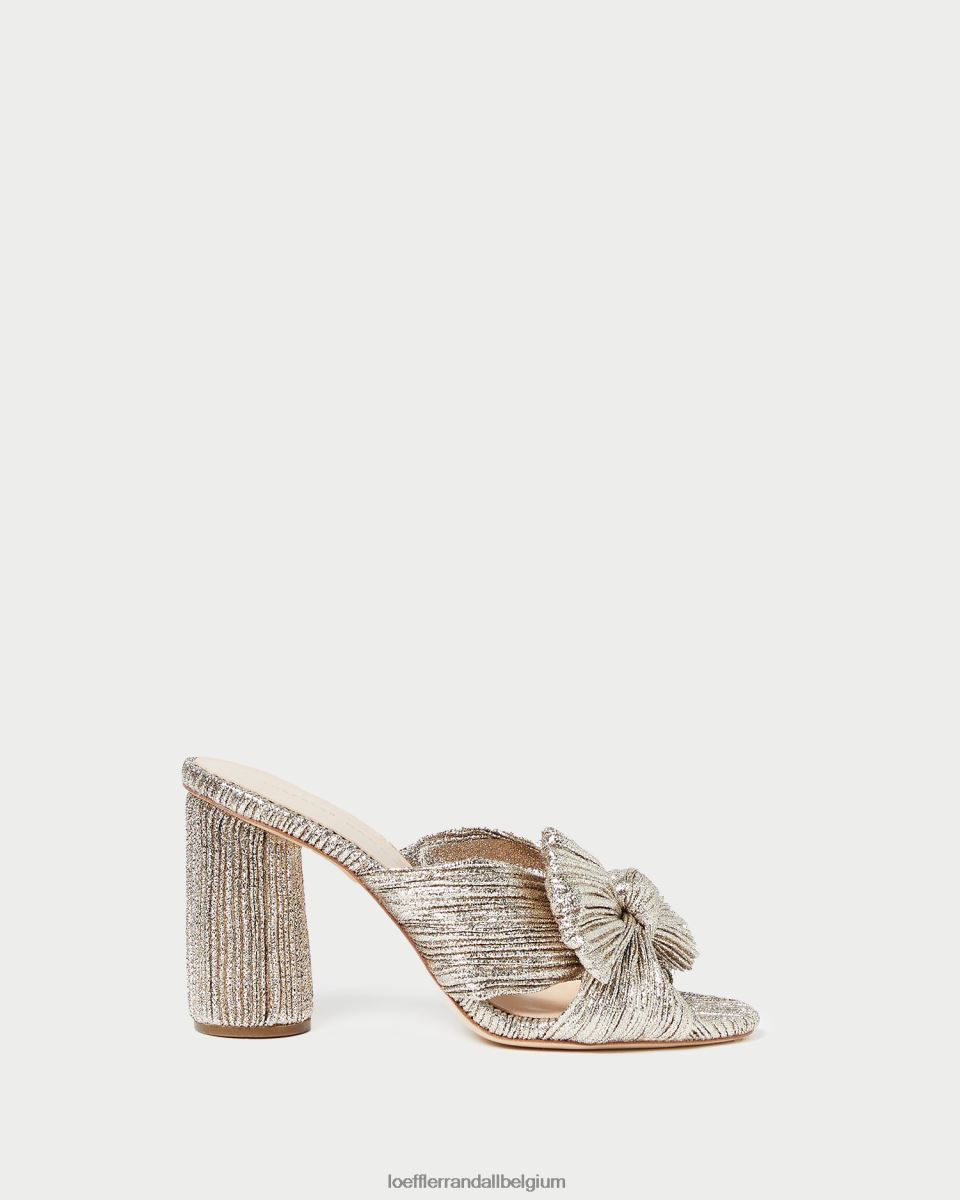 chaussures Loeffler Randall talon à nœud plissé Champagne femmes 04V42L69