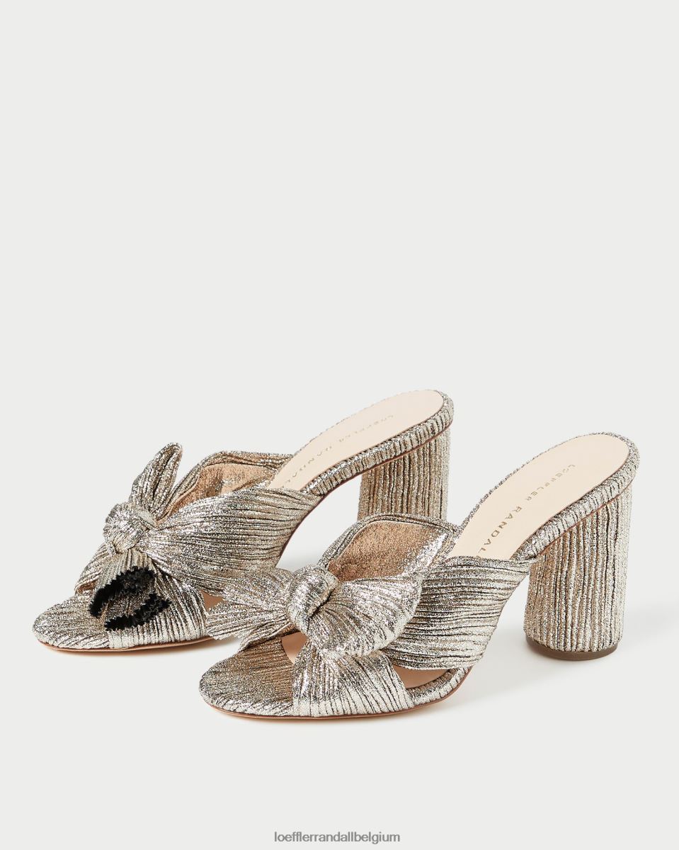 chaussures Loeffler Randall talon à nœud plissé Champagne femmes 04V42L69