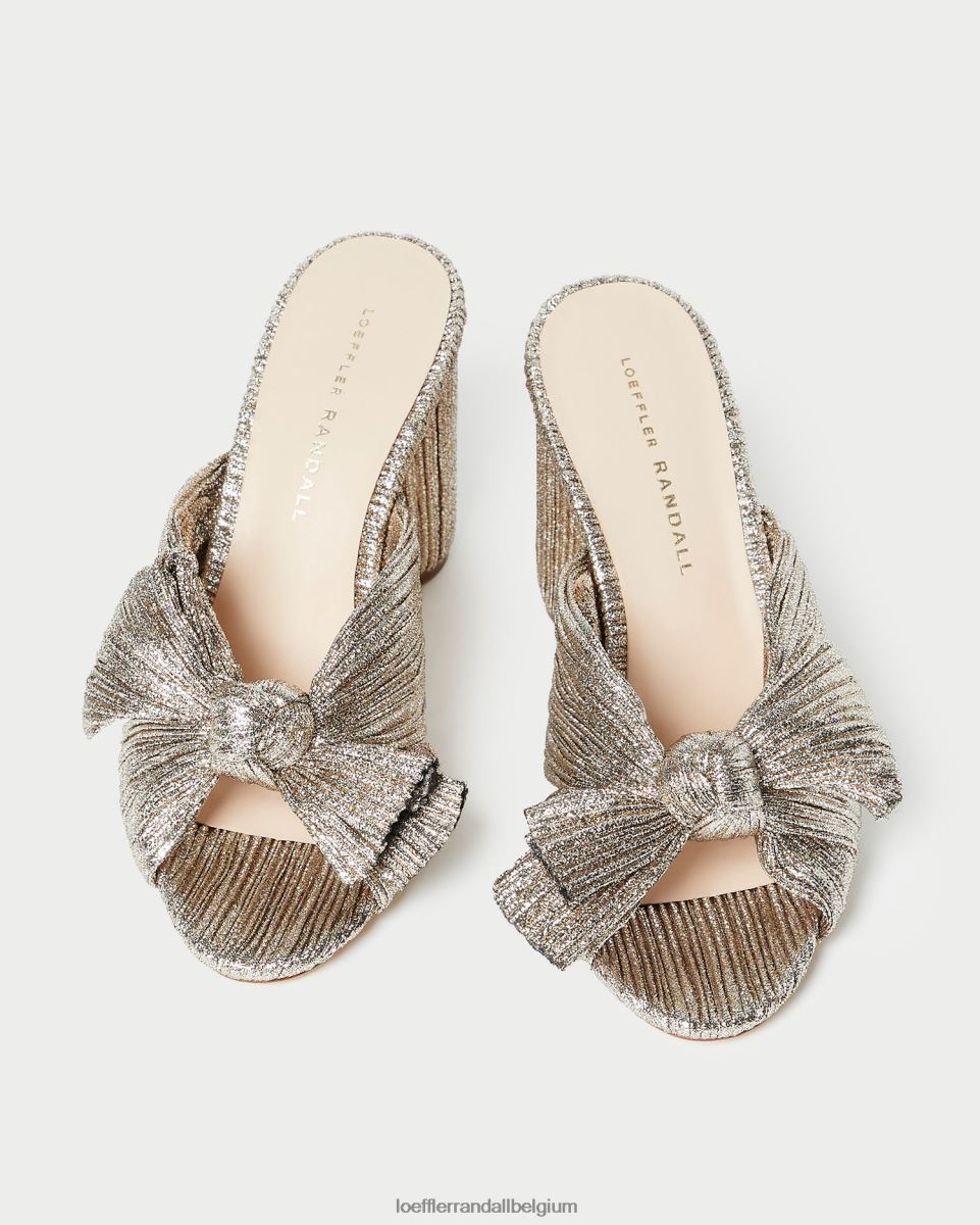 chaussures Loeffler Randall talon à nœud plissé Champagne femmes 04V42L69