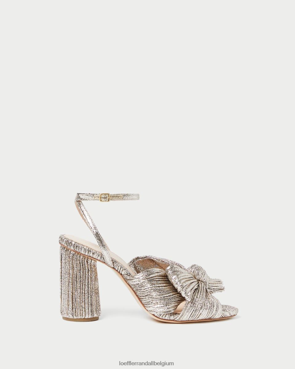 chaussures Loeffler Randall talon à nœud plissé camélia Champagne femmes 04V42L64