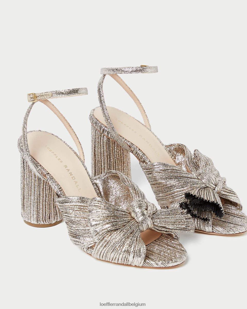 chaussures Loeffler Randall talon à nœud plissé camélia Champagne femmes 04V42L64