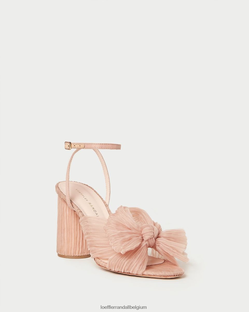 chaussures Loeffler Randall talon à nœud plissé camélia beauté femmes 04V42L11