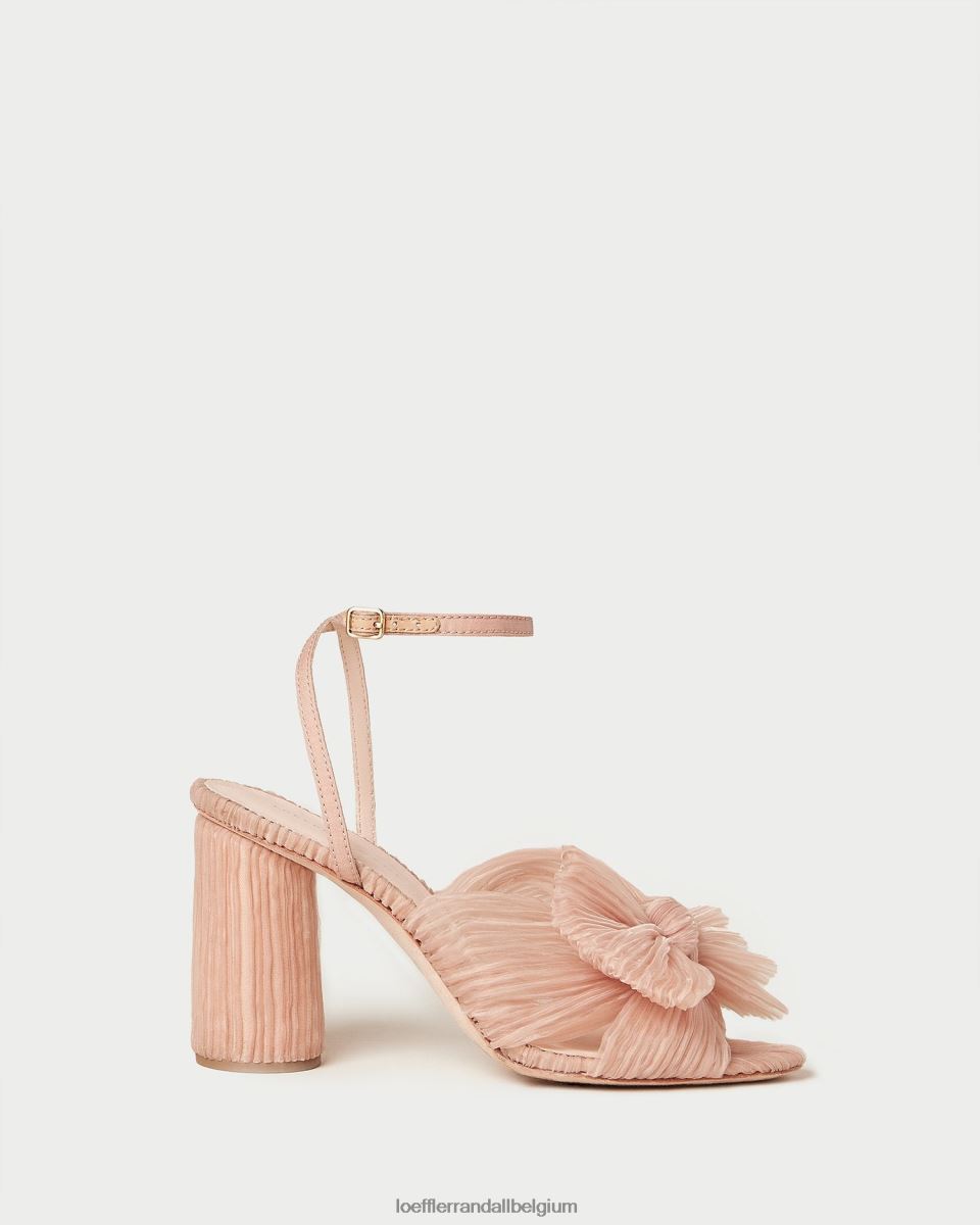 chaussures Loeffler Randall talon à nœud plissé camélia beauté femmes 04V42L11