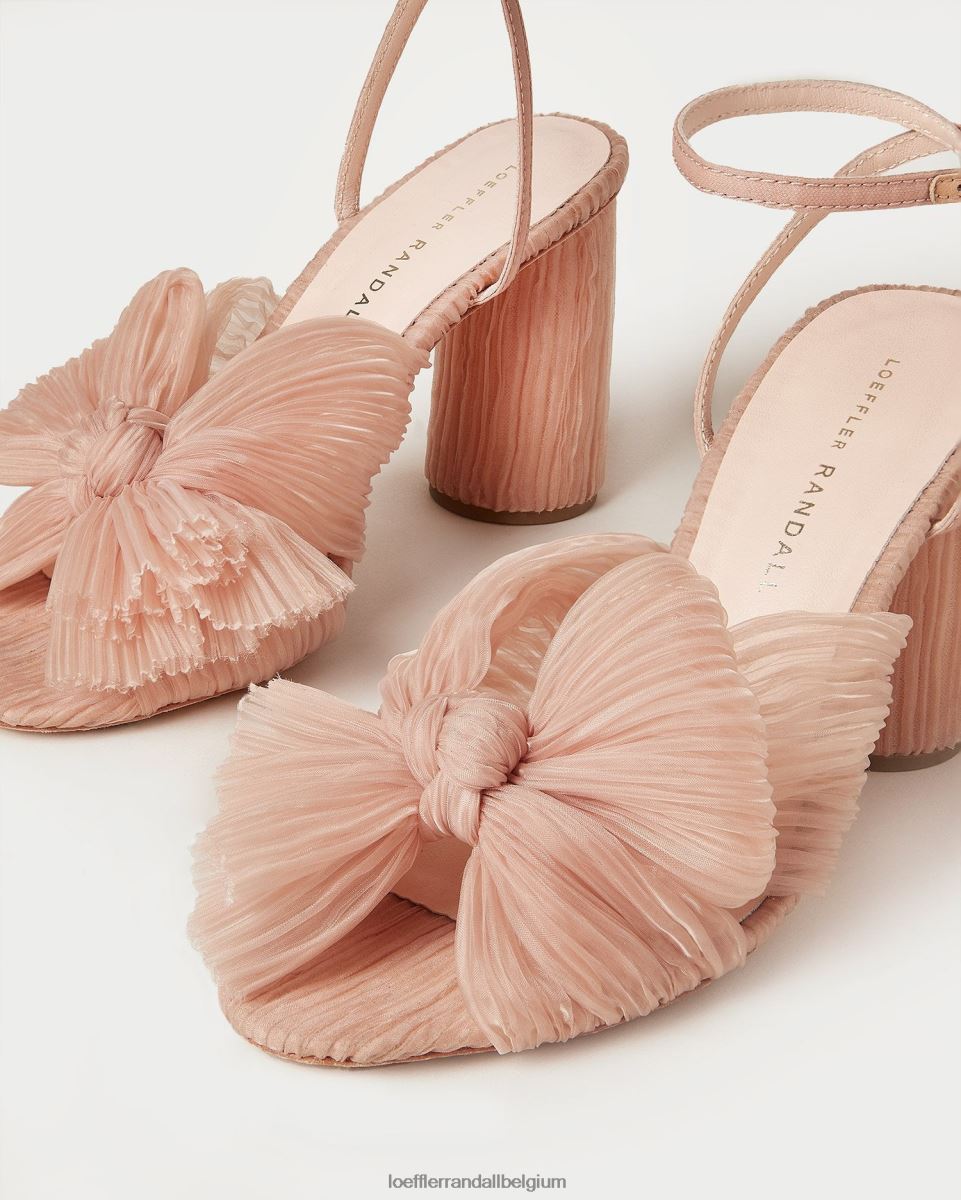 chaussures Loeffler Randall talon à nœud plissé camélia beauté femmes 04V42L11