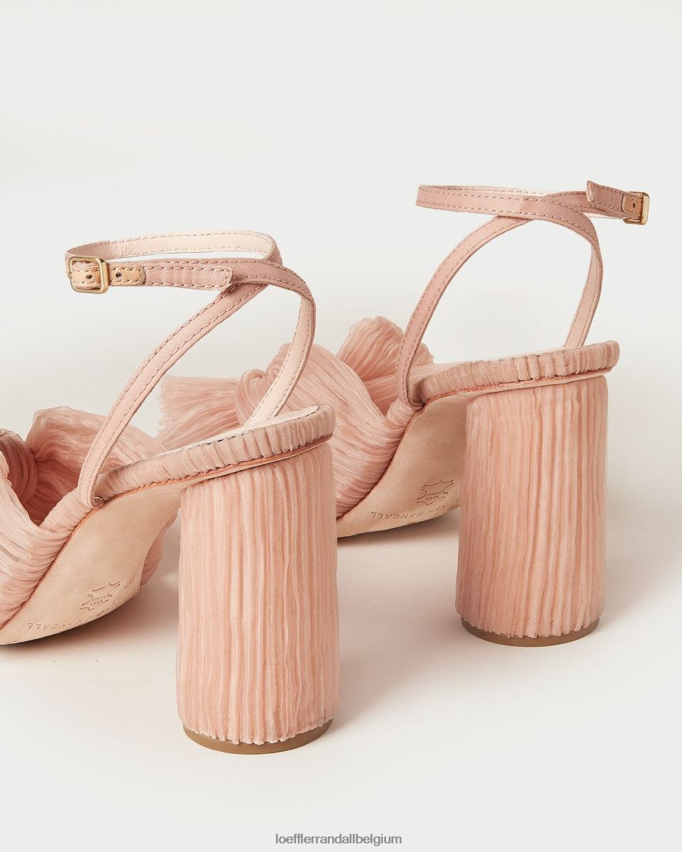 chaussures Loeffler Randall talon à nœud plissé camélia beauté femmes 04V42L11