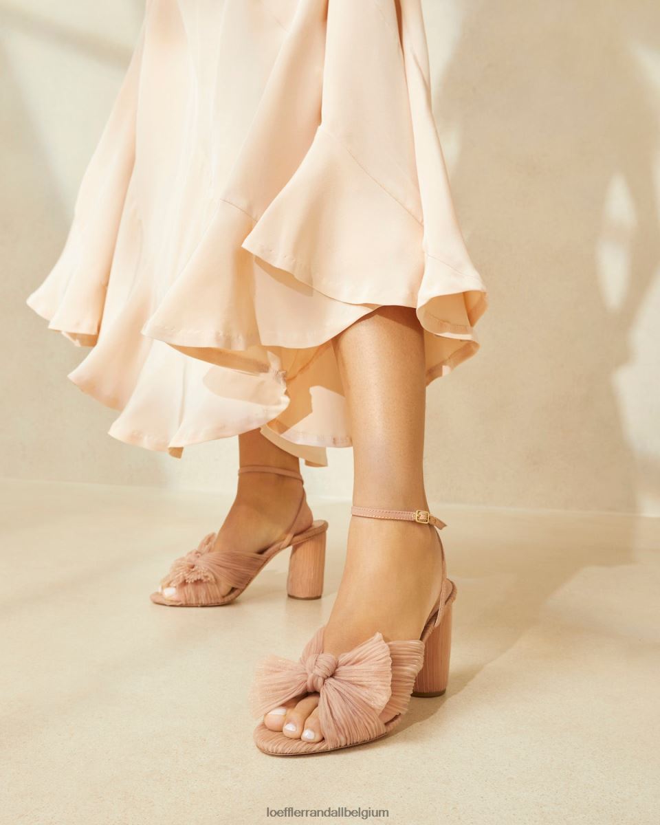 chaussures Loeffler Randall talon à nœud plissé camélia beauté femmes 04V42L11