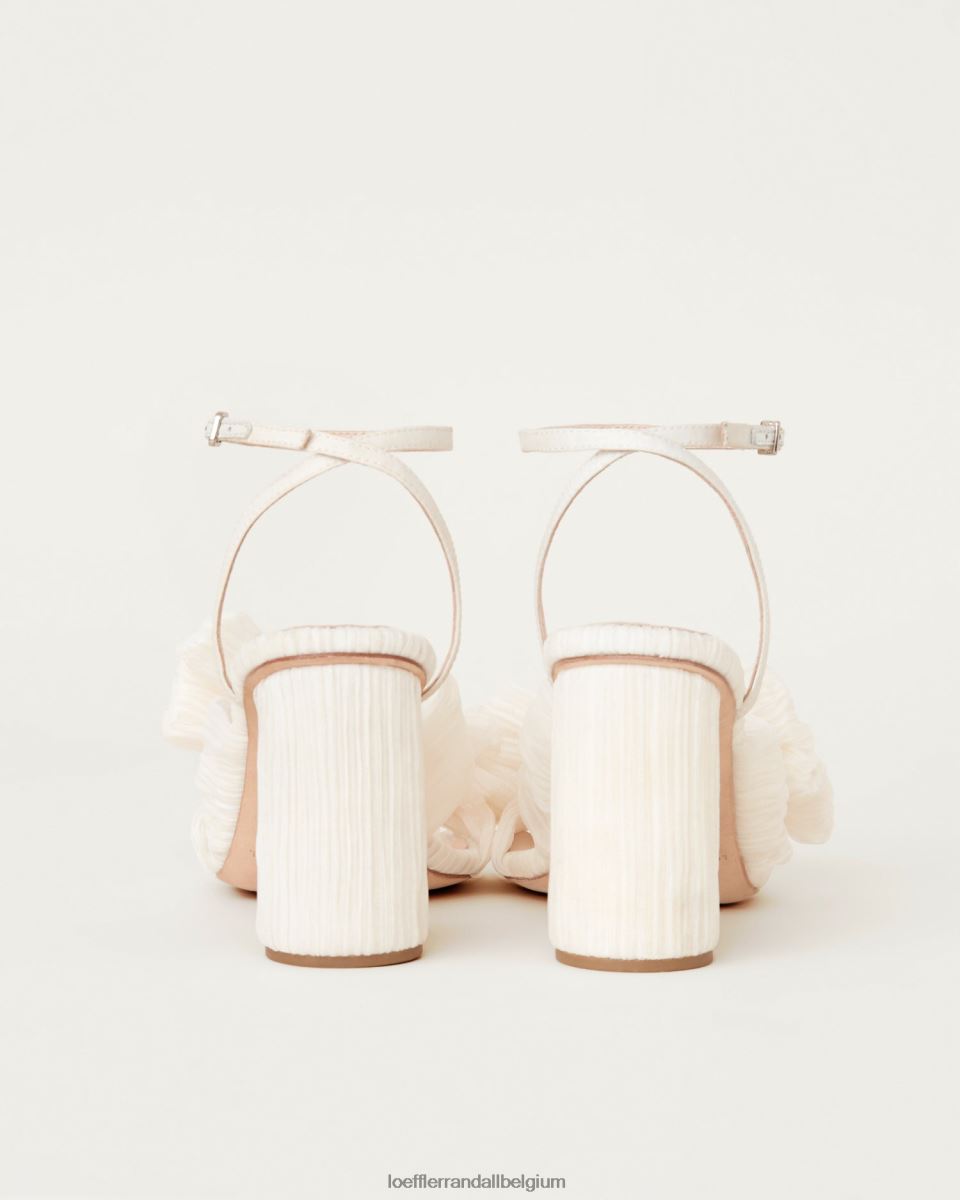 chaussures Loeffler Randall talon à nœud plissé camélia perle végétalienne femmes 04V42L1