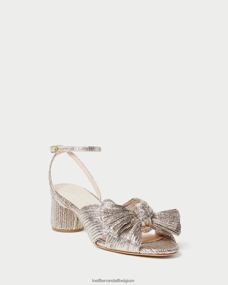 chaussures Loeffler Randall talon à nœud plissé dahlia Champagne femmes 04V42L53