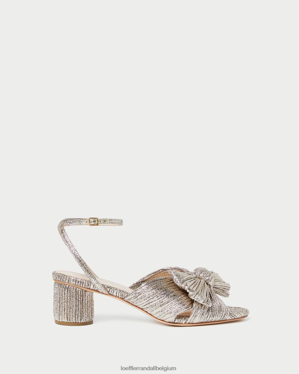 chaussures Loeffler Randall talon à nœud plissé dahlia Champagne femmes 04V42L53