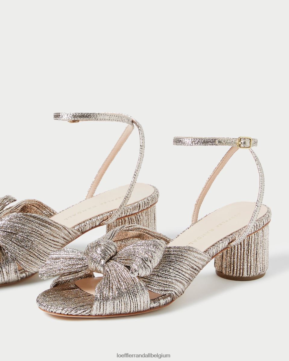 chaussures Loeffler Randall talon à nœud plissé dahlia Champagne femmes 04V42L53