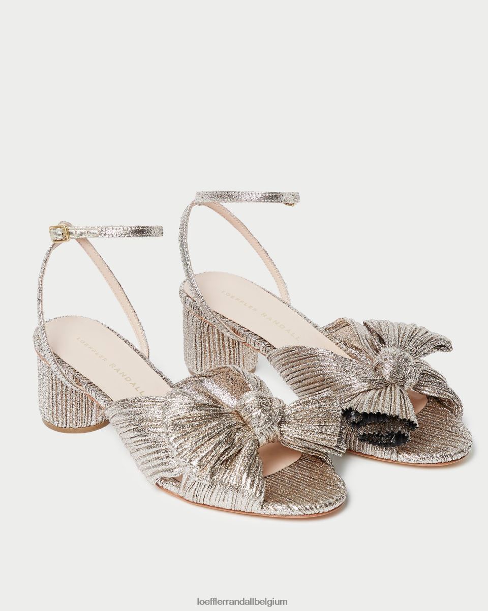 chaussures Loeffler Randall talon à nœud plissé dahlia Champagne femmes 04V42L53