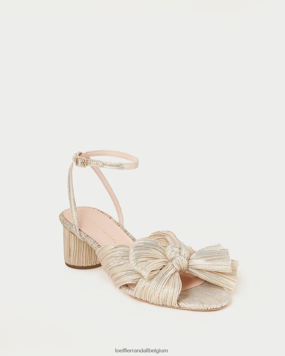 chaussures Loeffler Randall talon à nœud plissé dahlia platine femmes 04V42L6