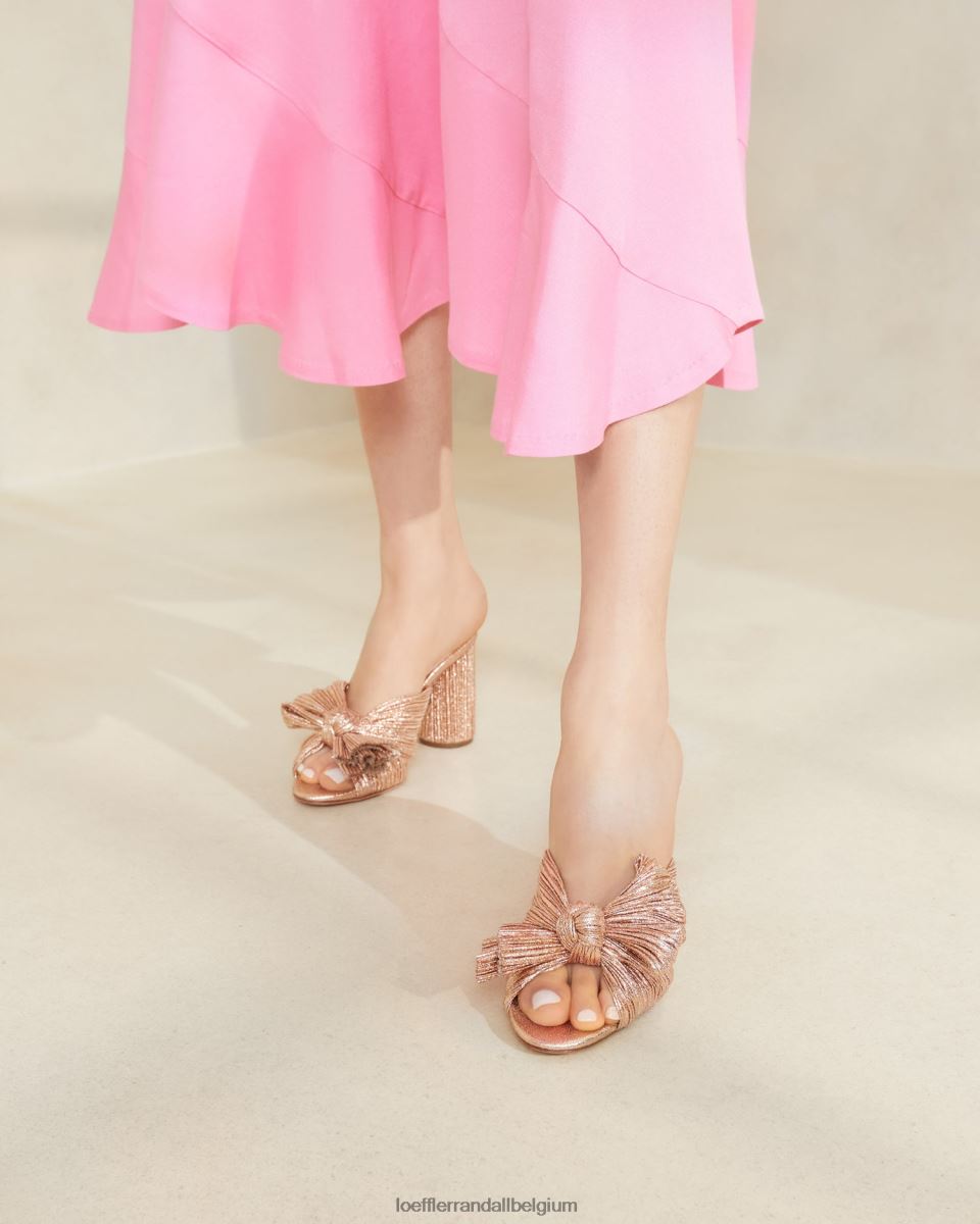chaussures Loeffler Randall talon à nœud plissé dune femmes 04V42L76