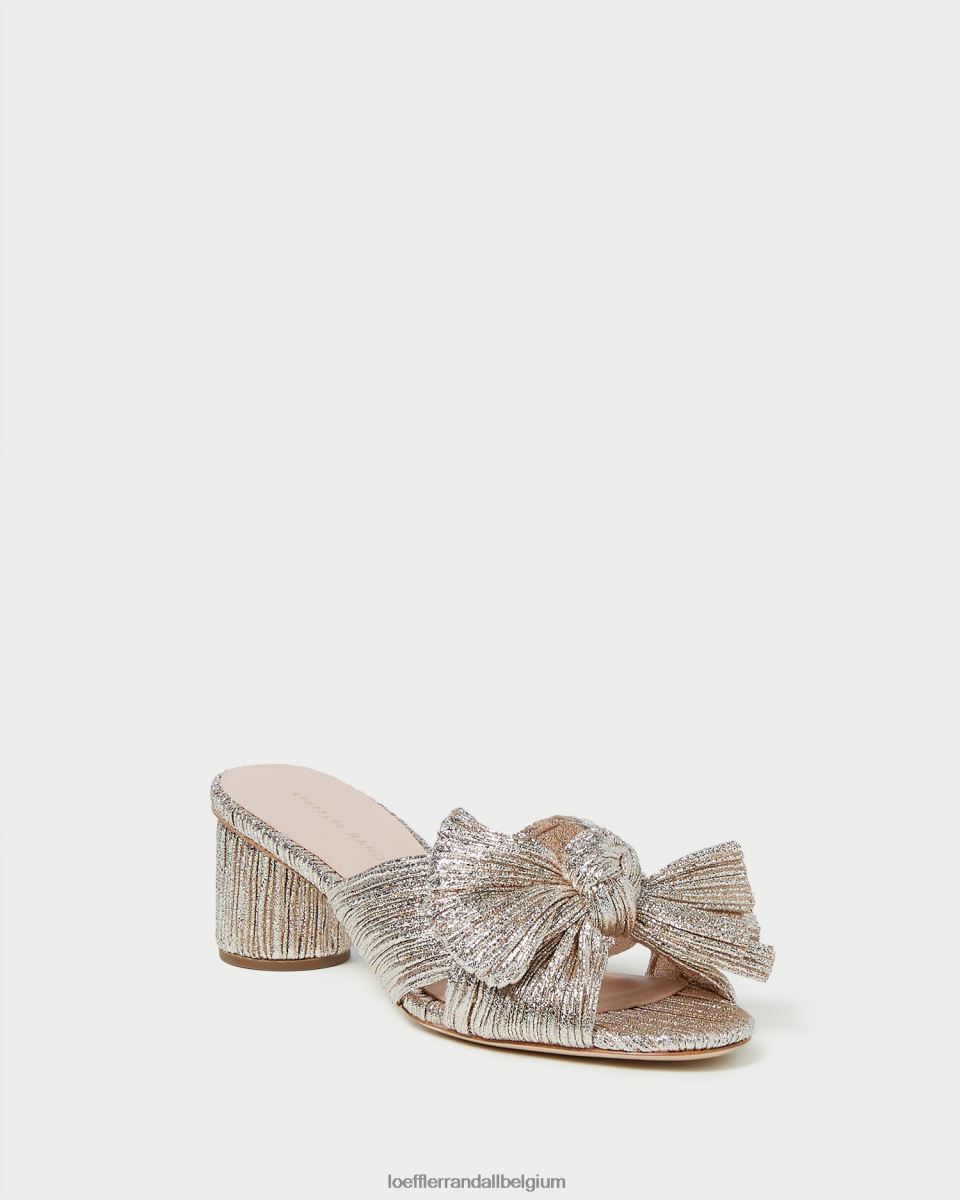 chaussures Loeffler Randall talon à nœud plissé emilia Champagne femmes 04V42L49