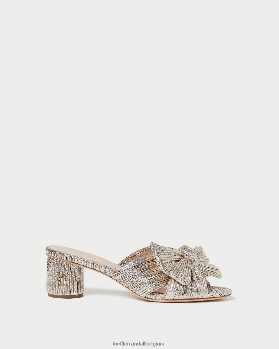 chaussures Loeffler Randall talon à nœud plissé emilia Champagne femmes 04V42L49