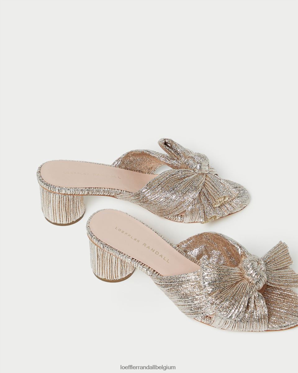 chaussures Loeffler Randall talon à nœud plissé emilia Champagne femmes 04V42L49