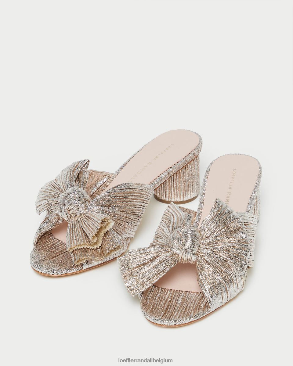 chaussures Loeffler Randall talon à nœud plissé emilia Champagne femmes 04V42L49