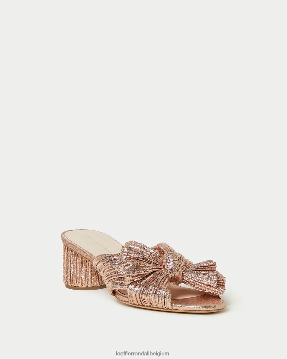 chaussures Loeffler Randall talon à nœud plissé emilia dune femmes 04V42L63