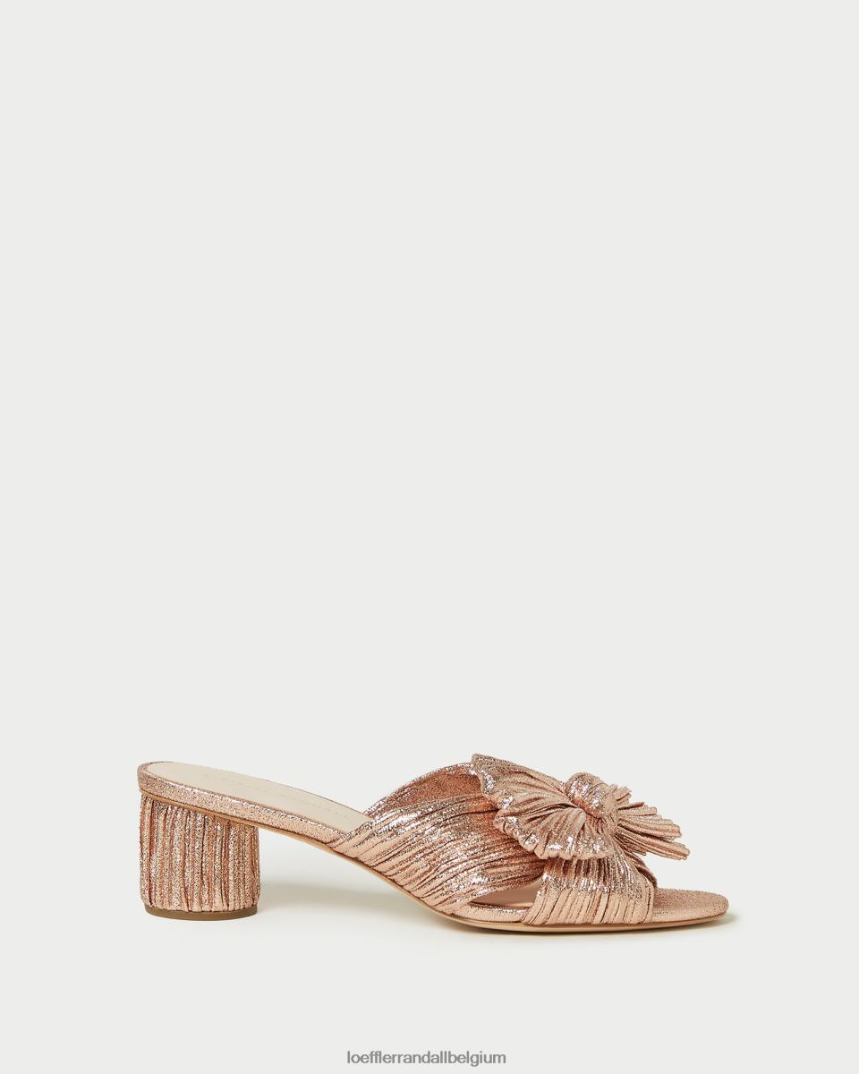 chaussures Loeffler Randall talon à nœud plissé emilia dune femmes 04V42L63