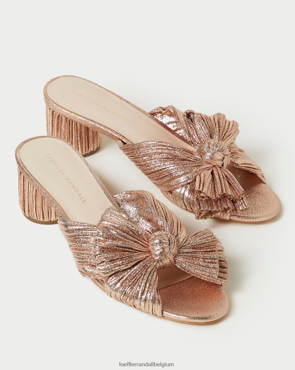chaussures Loeffler Randall talon à nœud plissé emilia dune femmes 04V42L63