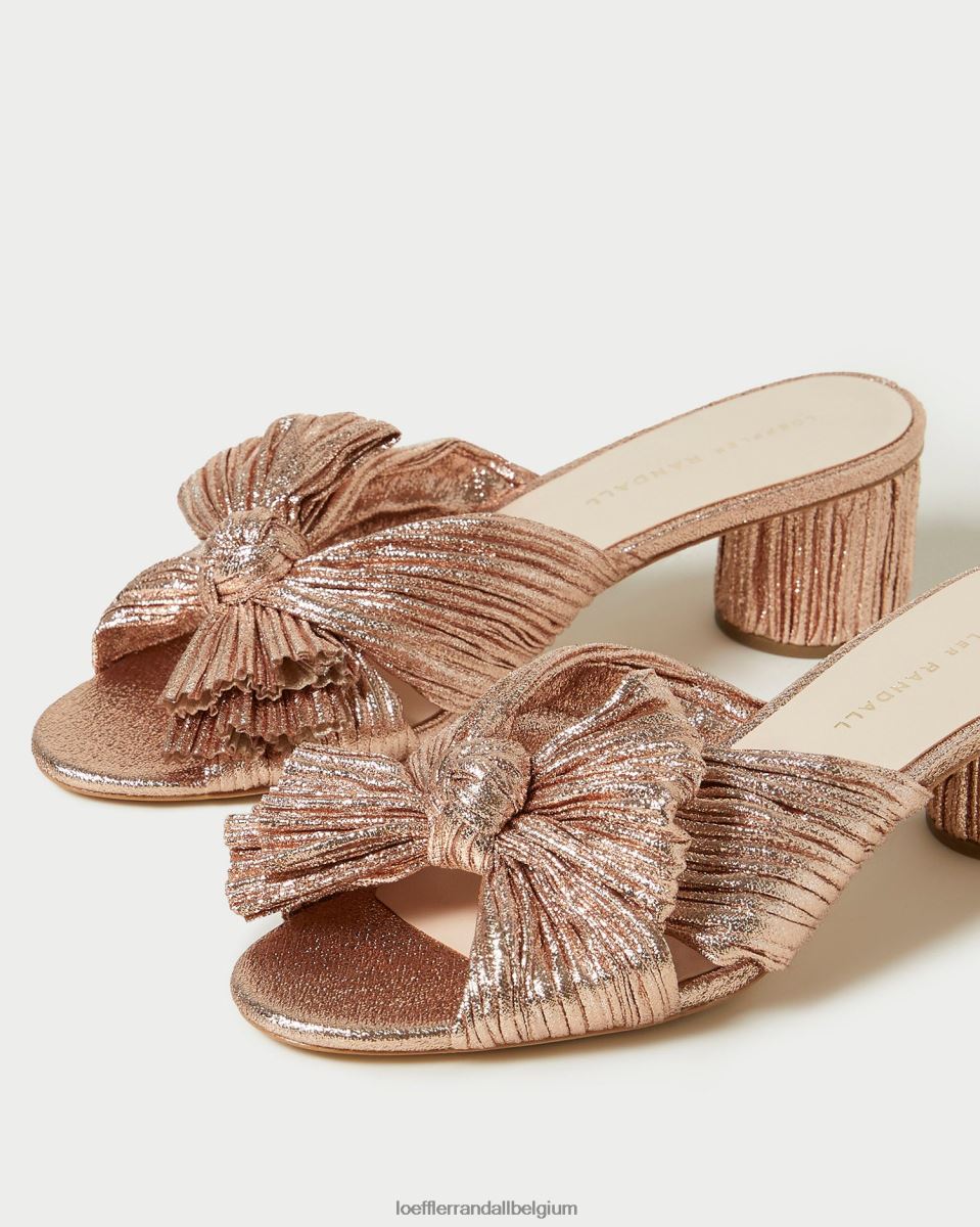 chaussures Loeffler Randall talon à nœud plissé emilia dune femmes 04V42L63