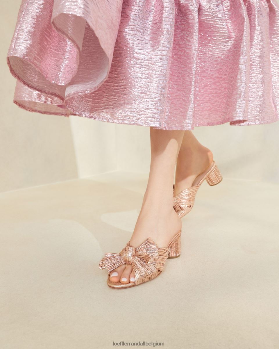 chaussures Loeffler Randall talon à nœud plissé emilia dune femmes 04V42L63