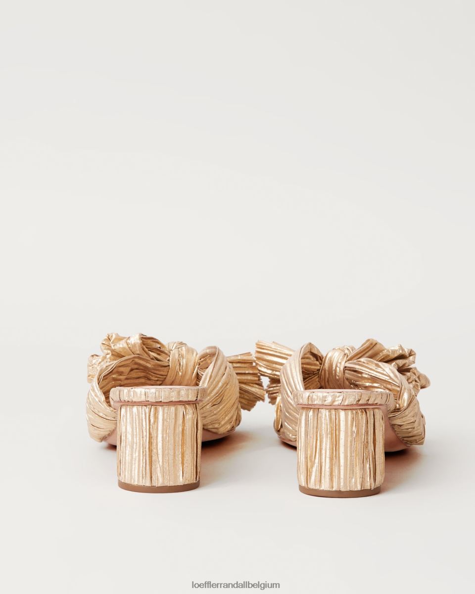 chaussures Loeffler Randall talon à nœud plissé emilia or femmes 04V42L13