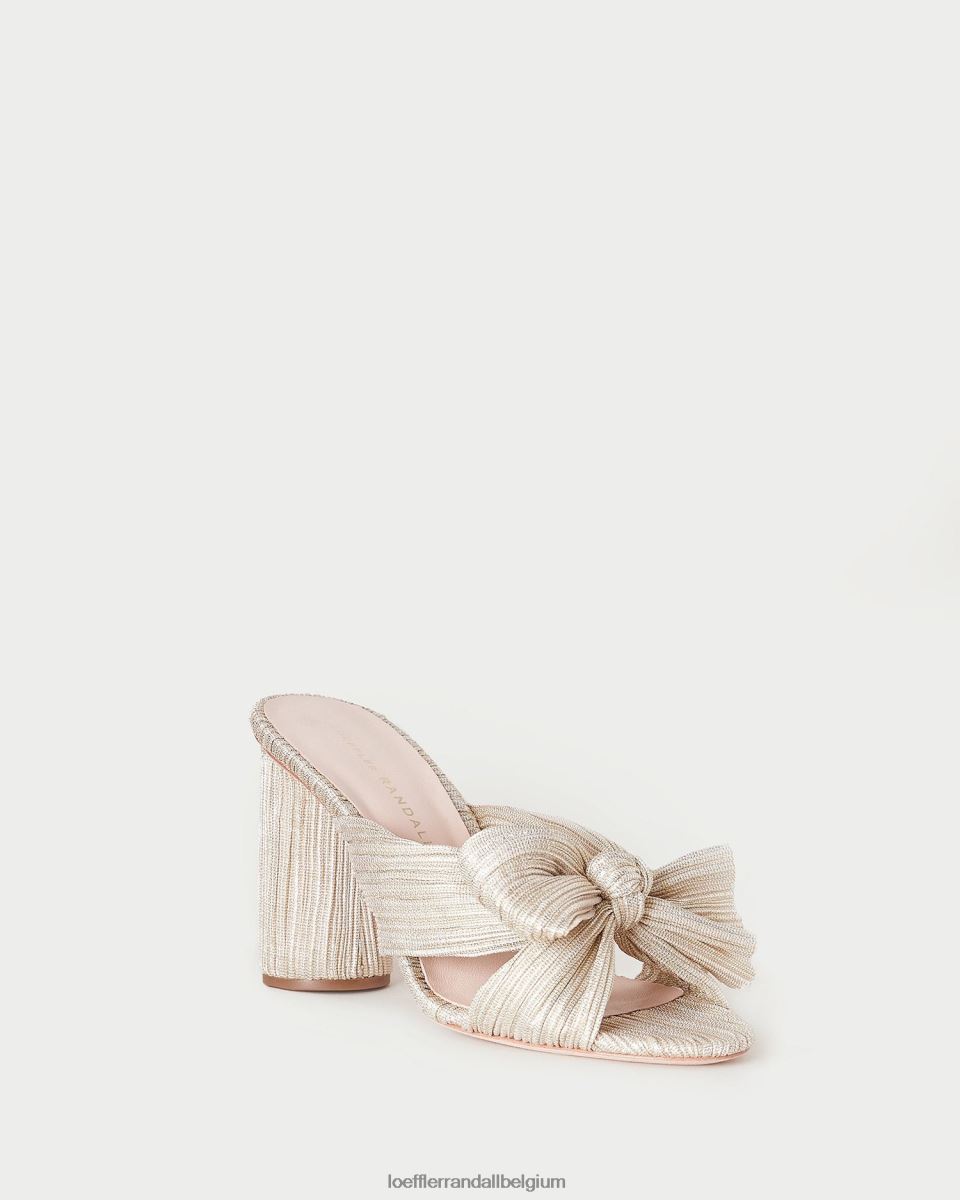 chaussures Loeffler Randall talon à nœud plissé platine femmes 04V42L10