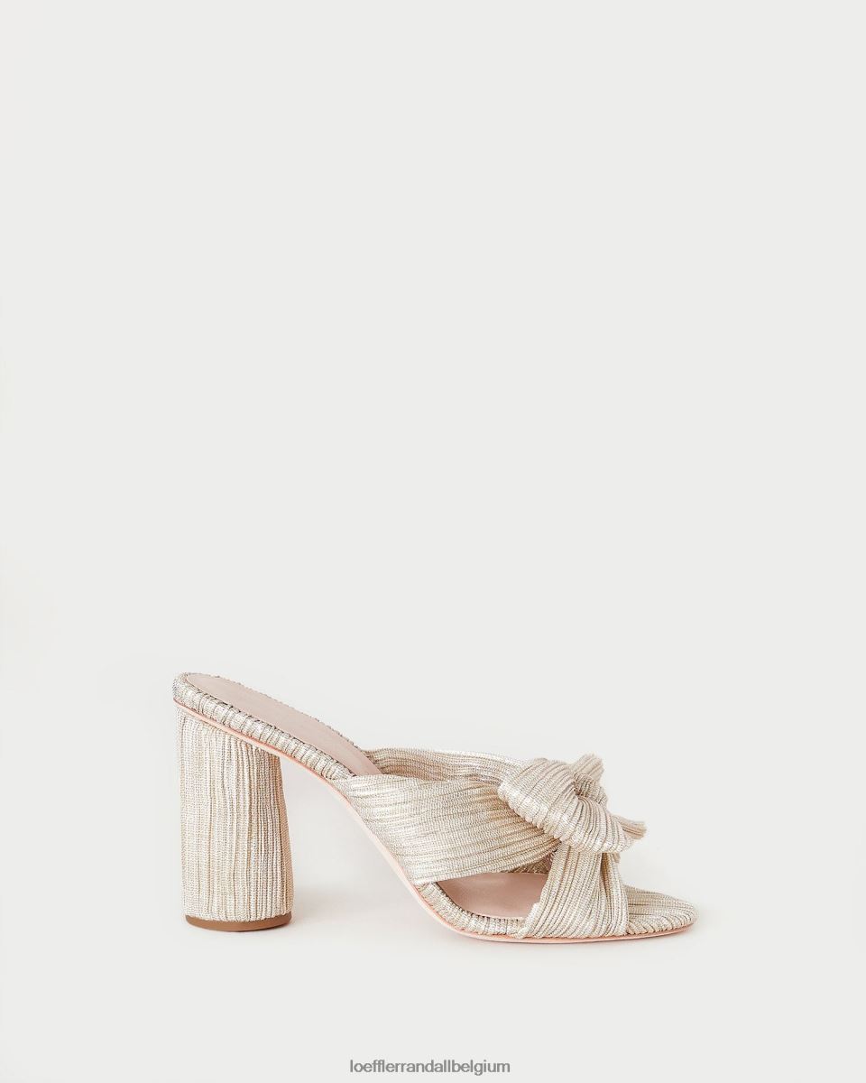 chaussures Loeffler Randall talon à nœud plissé platine femmes 04V42L10