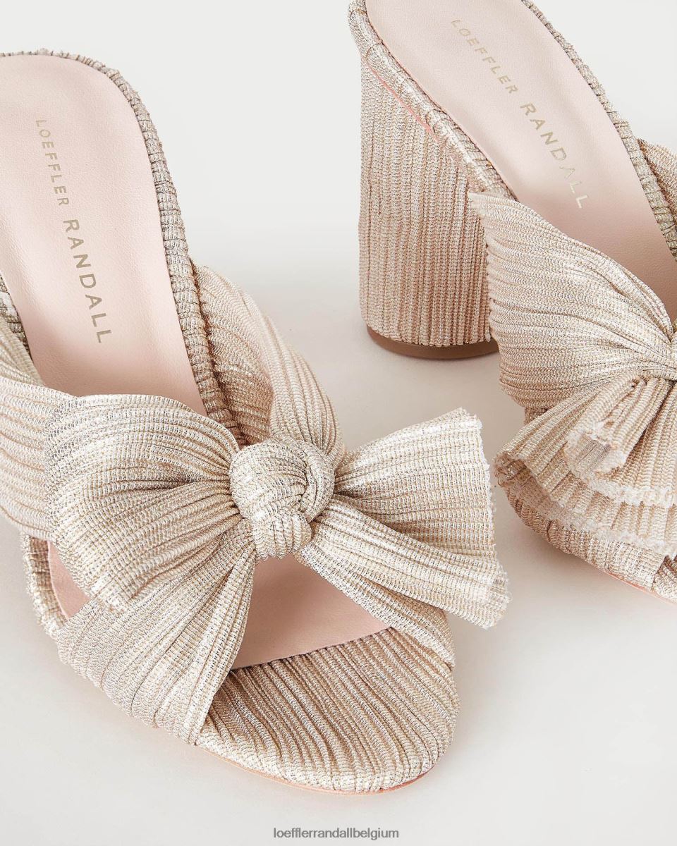 chaussures Loeffler Randall talon à nœud plissé platine femmes 04V42L10
