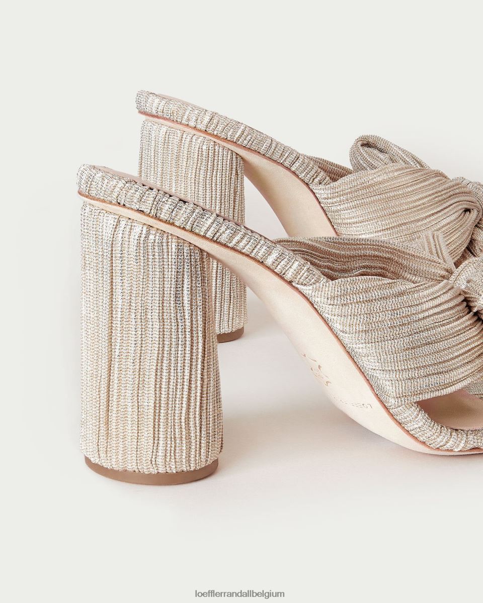 chaussures Loeffler Randall talon à nœud plissé platine femmes 04V42L10
