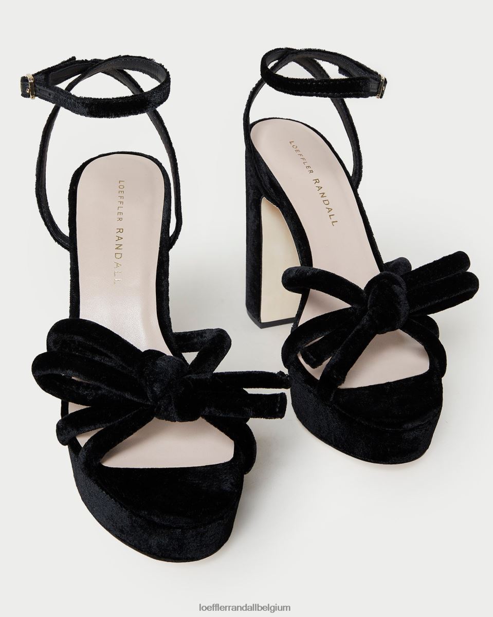 chaussures Loeffler Randall talon à plateforme Melany noir femmes 04V42L55