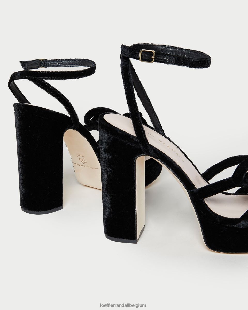chaussures Loeffler Randall talon à plateforme Melany noir femmes 04V42L55
