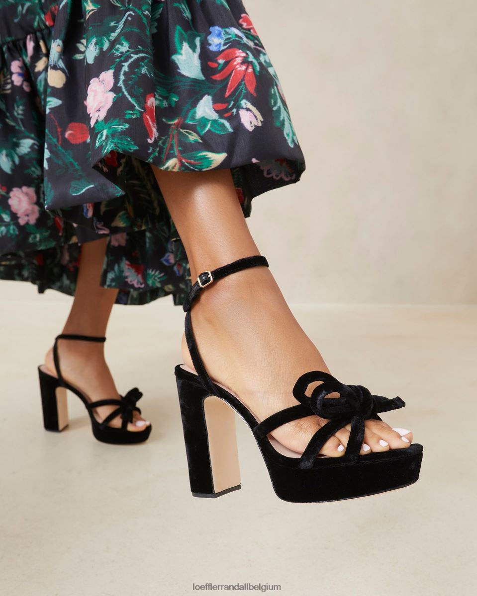 chaussures Loeffler Randall talon à plateforme Melany noir femmes 04V42L55