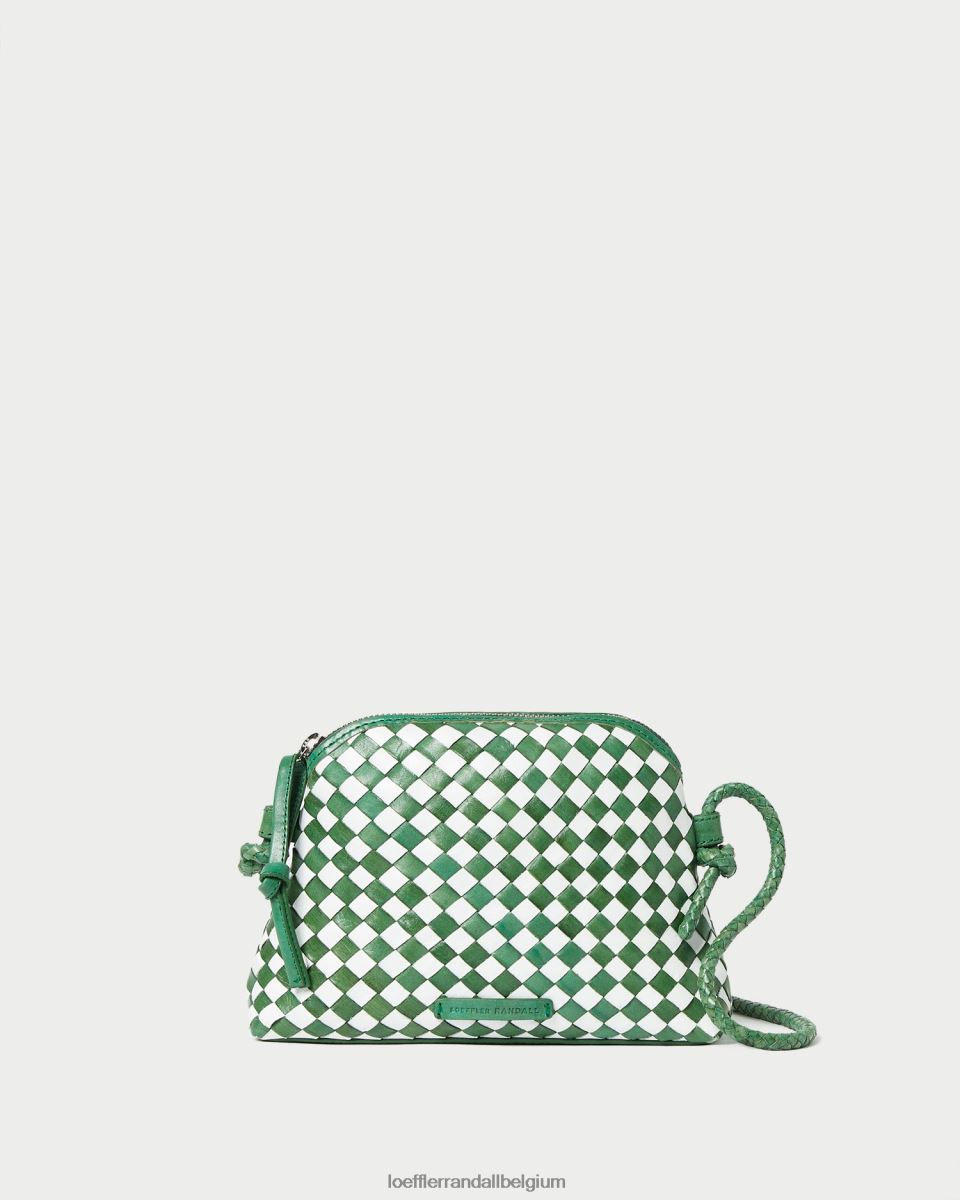 Sacs Loeffler Randall mini sac à bandoulière Marybeth émeraude brillant/blanc femmes 04V42L331