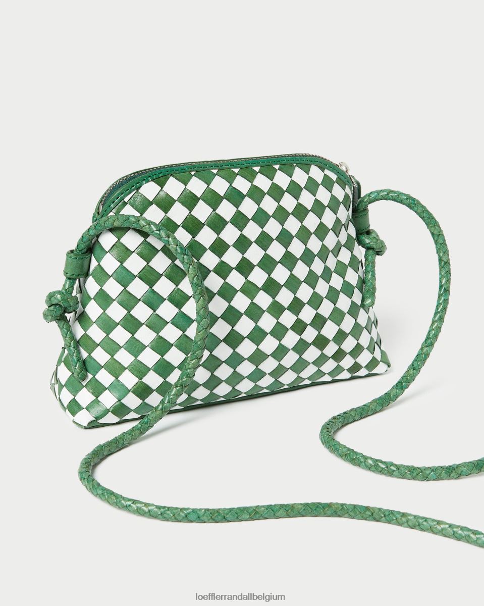 Sacs Loeffler Randall mini sac à bandoulière Marybeth émeraude brillant/blanc femmes 04V42L331