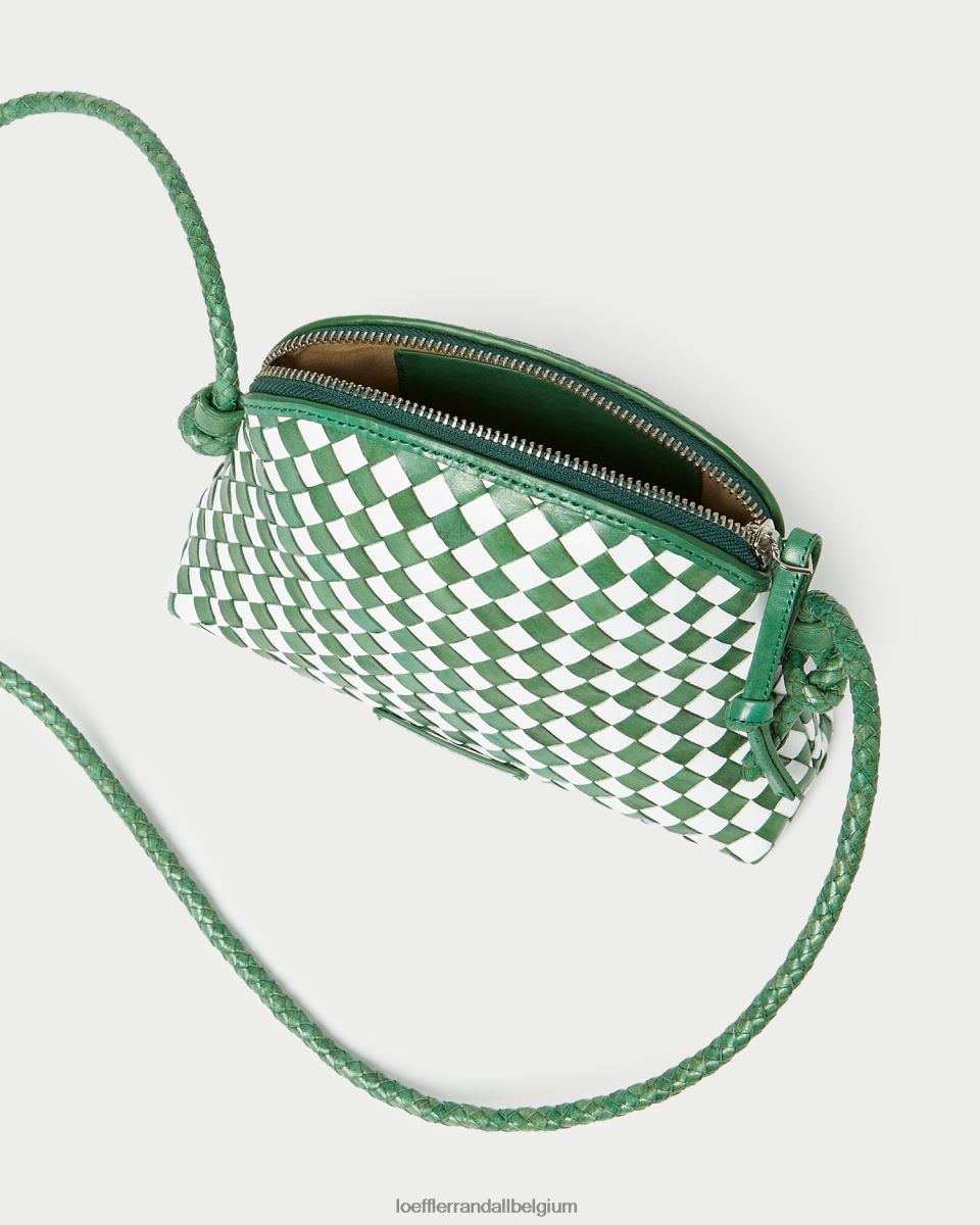 Sacs Loeffler Randall mini sac à bandoulière Marybeth émeraude brillant/blanc femmes 04V42L331