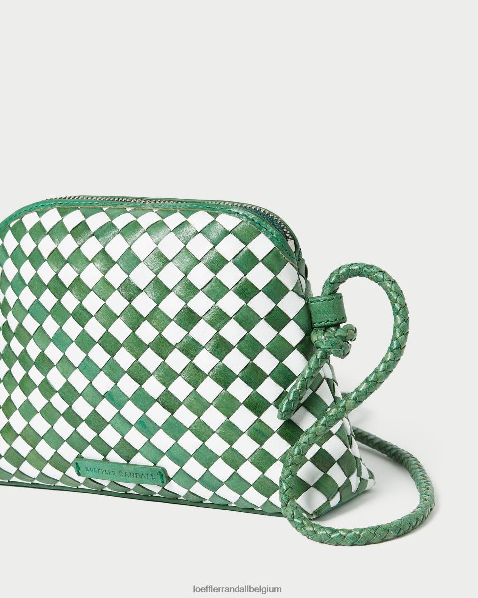 Sacs Loeffler Randall mini sac à bandoulière Marybeth émeraude brillant/blanc femmes 04V42L331