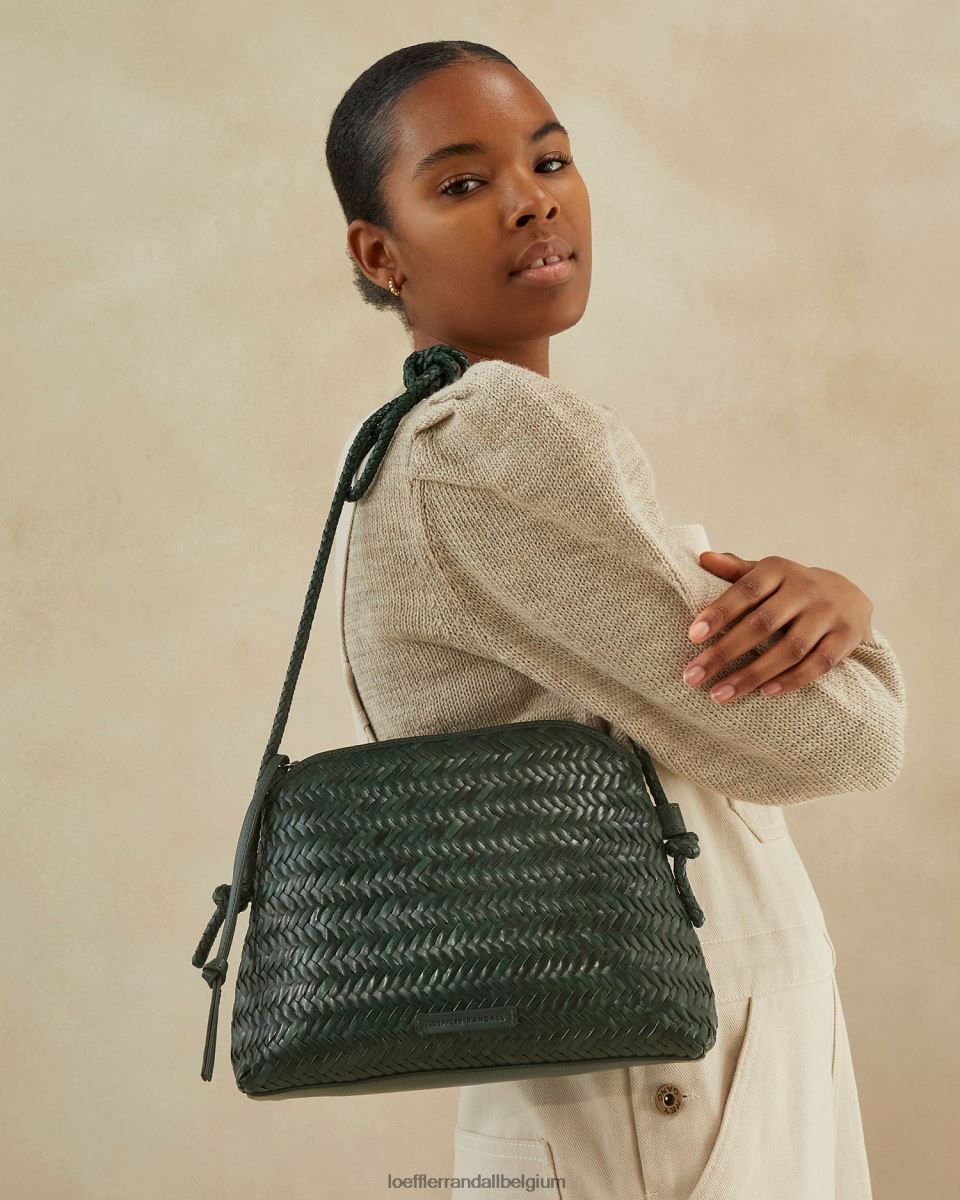Sacs Loeffler Randall sac à bandoulière tissé Mallory forêt femmes 04V42L326