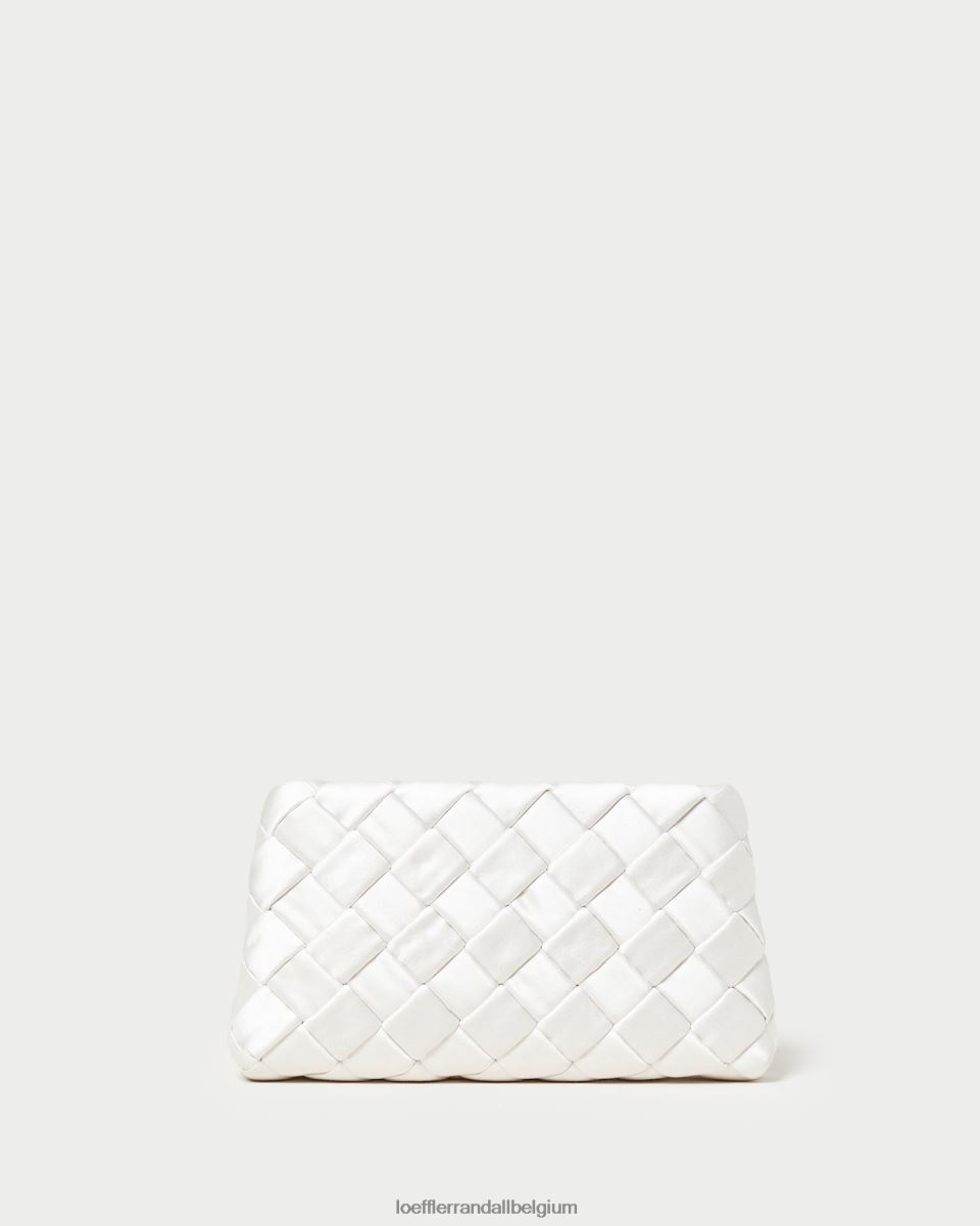 Sacs Loeffler Randall aviva pochette bouffante tissée crème femmes 04V42L351