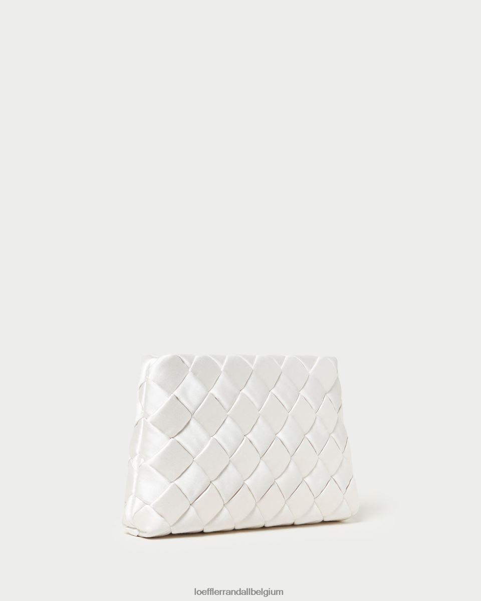 Sacs Loeffler Randall aviva pochette bouffante tissée crème femmes 04V42L351