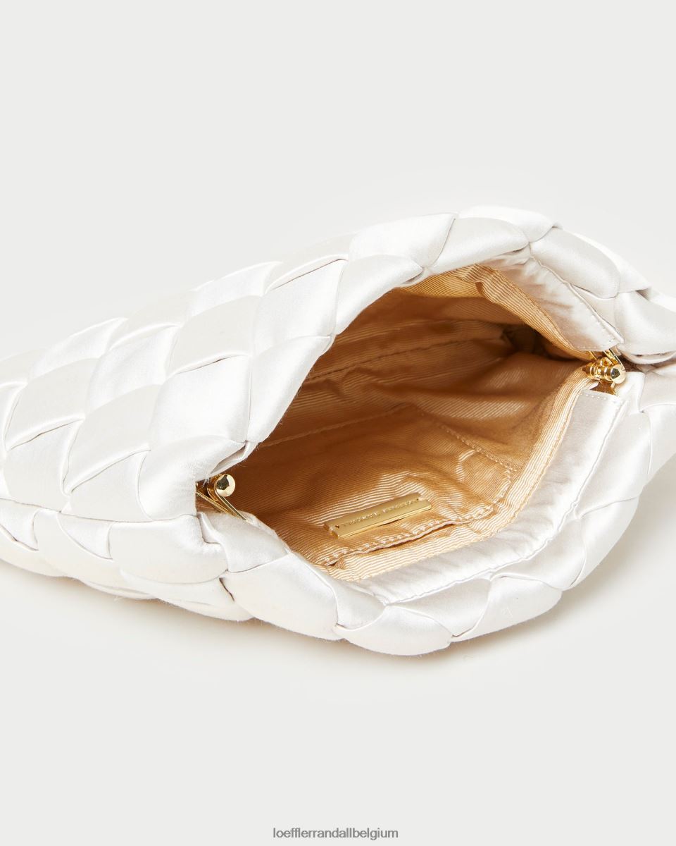 Sacs Loeffler Randall aviva pochette bouffante tissée crème femmes 04V42L351