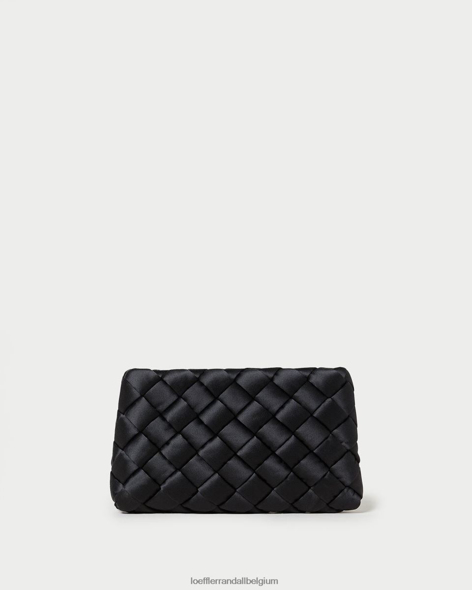 Sacs Loeffler Randall aviva pochette bouffante tissée noir femmes 04V42L355