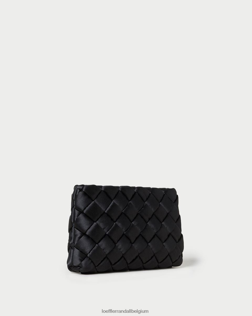Sacs Loeffler Randall aviva pochette bouffante tissée noir femmes 04V42L355