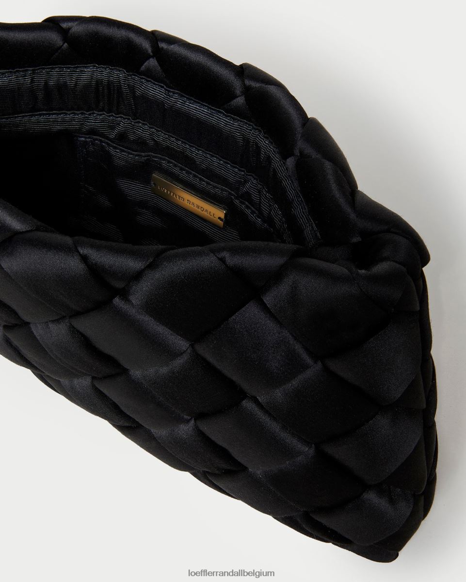Sacs Loeffler Randall aviva pochette bouffante tissée noir femmes 04V42L355