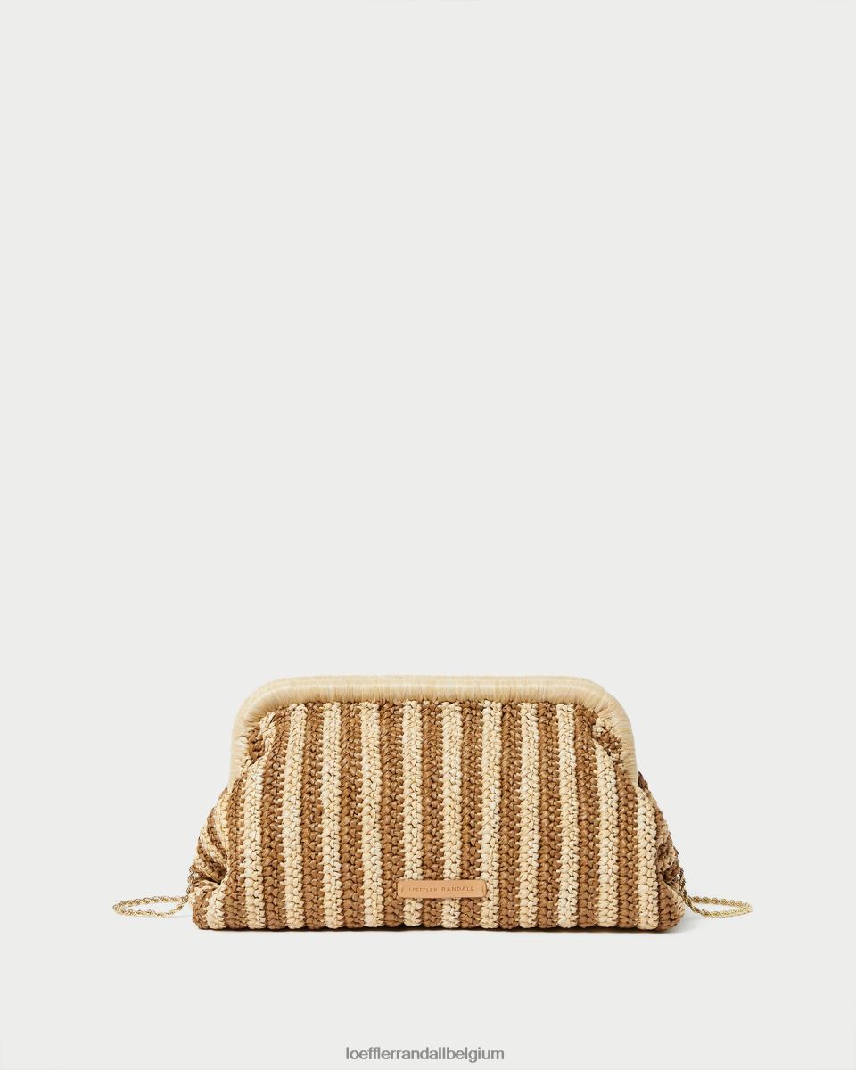 Sacs Loeffler Randall embrayage à cadre trudie naturel/marron femmes 04V42L392