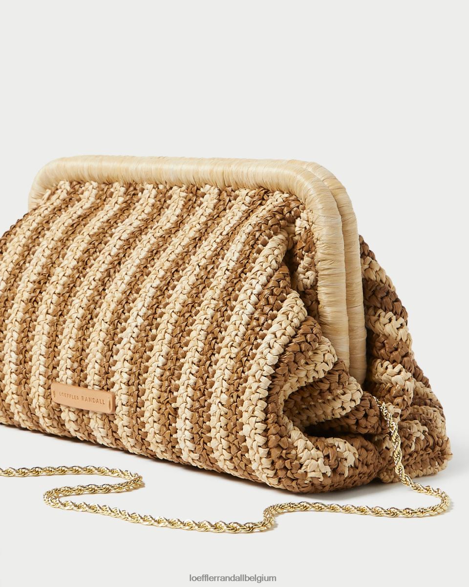Sacs Loeffler Randall embrayage à cadre trudie naturel/marron femmes 04V42L392