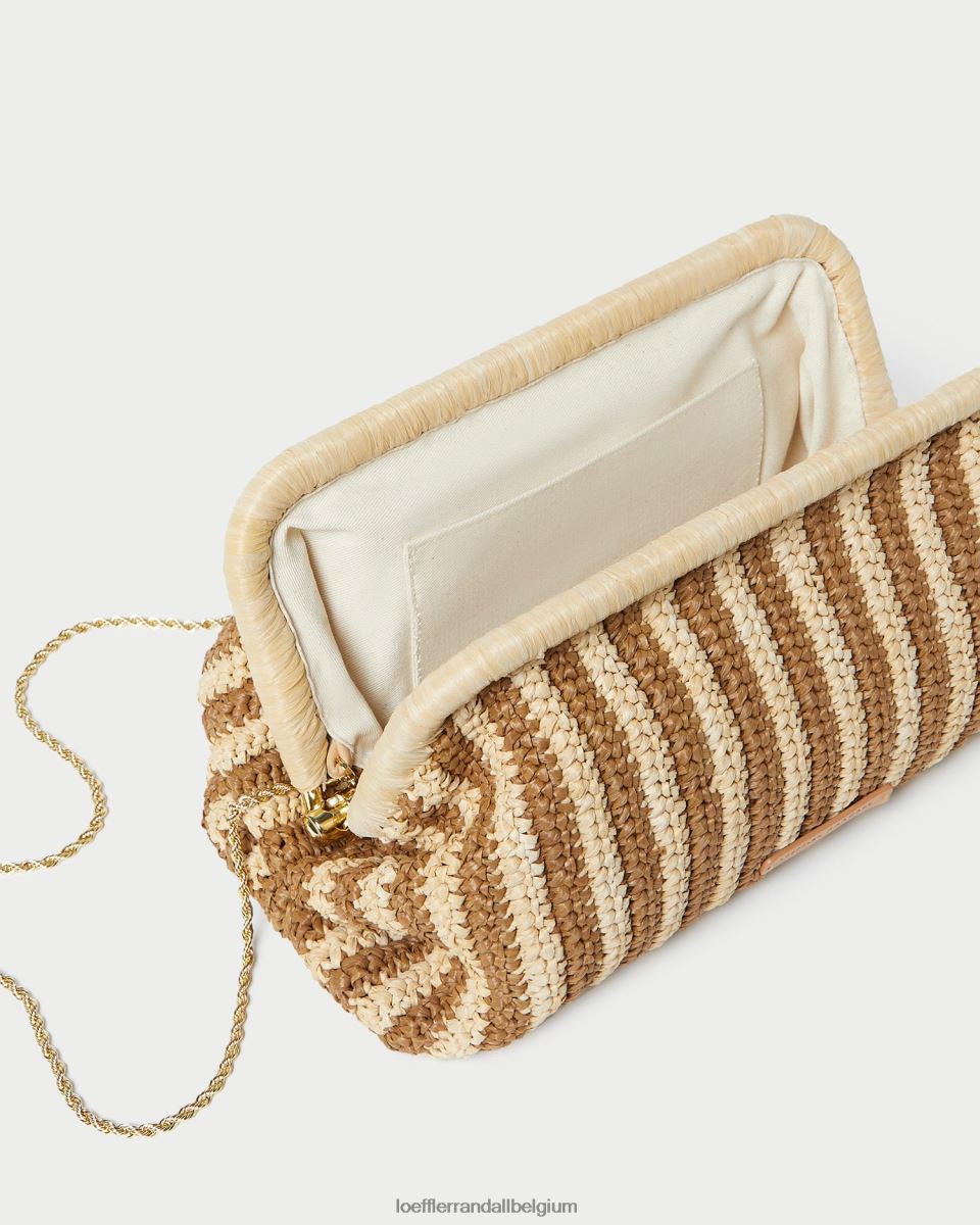 Sacs Loeffler Randall embrayage à cadre trudie naturel/marron femmes 04V42L392